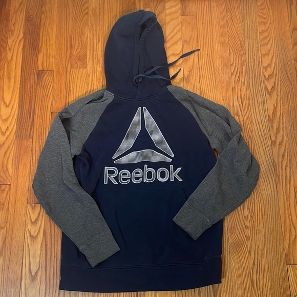 Reebok Sweatshirt Blue Hoodie Pullover Crossfit Logo Men’s M - Picture 1 of 5